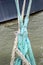 Turquoise and white mooring ropes binded like a braid