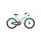 Turquoise and yellow bike, modern bicycle vector Illustration