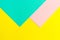 Turquoise, Yellow and pink color paper texture background. Trend