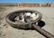 A turret from a destroyed tank near Bamiyan, Afghanistan