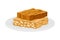 Turron from Honey and Nuts as Spanish Cuisine Dessert Served on Plate Vector Illustration