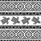 Turtle. Black and white seamless pattern. Ethnic and tribal motifs. Striped geometric background.