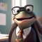 Turtle Businessman In The Office. Generative AI