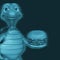 turtle cartoon is holding a triple burger close up