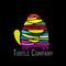 Turtle colorful logo, black silhouette for your design