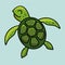 Turtle doodle vector image