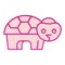 Turtle flat icon. Simple silhouette of standing tortoise, sea habitat. Animals vector design concept, gradient style