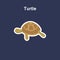 Turtle flat vector icon sticker.