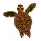 Turtle isolated on white background. Australia aboriginal turtle dot painting.