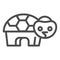 Turtle line icon. Simple silhouette of standing tortoise, sea habitat. Animals vector design concept, outline style