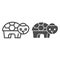 Turtle line and solid icon. Simple silhouette of standing tortoise, sea habitat. Animals vector design concept, outline