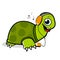 Turtle listening to music. Vector Illustration