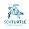 Turtle logo graphic design concept. Editable sea turtle element