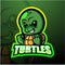 Turtle mascot esport logo design