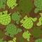 Turtle military pattern seamless. Army animal background. Soldier protective texture. Vector illustration.