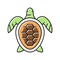 turtle ocean color icon vector illustration