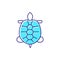 Turtle outline icon. Maldives marine life. Coral island. Exotic vacation. Isolated vector stock illustration