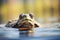 turtle poking head above lake surface