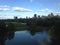 Turtle Pond and Great Lawn in the Fall in front of Belvedere Castle in Central Park, Manhattan.