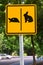 Turtle and rabbit sign in public park