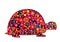 Turtle silhouette with colorful flowers and circles