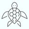 Turtle thin line icon. Ocean or sea kareta tortoise illustration isolated on white. Marine turtle-shell animal outline