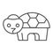 Turtle thin line icon. Simple silhouette of standing tortoise, sea habitat. Animals vector design concept, outline style