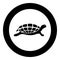 Turtle tortoise icon black color illustration in circle round