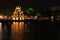 Turtle Tower In Hoan Kiem Lake at Night, Hanoi Vietnam