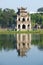 Turtle Tower on the Lake of the Returned sword closeup. The historical centre of Hanoi