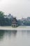 Turtle Tower in the middle of Hoan Kiem lake, Hanoi