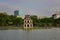 Turtle Tower, a small tower in the middle of Sword Lake, Vietnam