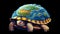 Turtle. Turtle shell as a globe, planet earth. Alternative reality, fantasy.