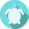 Turtle white silhouette vector icon