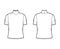 Turtleneck jersey t-shirt technical fashion illustration with short sleeves, oversized body.