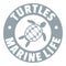 Turtles marine life logo, simple gray style