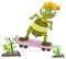 Turtles play skateboarding