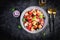 Tuscan Panzanella, traditional Italian salad with tomatoes and bread.