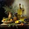Tuscan still life with olive oil 4