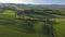 Tuscany aerial landscape at evening in Italy