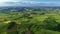 Tuscany aerial landscape of farmland hill, Italy