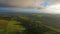 Tuscany aerial landscape at sunrise in Italy