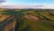 Tuscany aerial view of farmland hill country