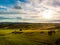 Tuscany countryside hills, stunning aerial view in spring