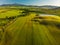 Tuscany countryside hills, stunning aerial view in spring