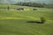 Tuscany farmland hill fields in Italy