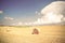 Tuscany with hay bales