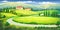 Tuscany hills clipart