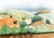 Tuscany landscape in earth colors texture background