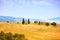 Tuscany landscape, Vitaleta chapel, little church in Val d Orcia, Italy